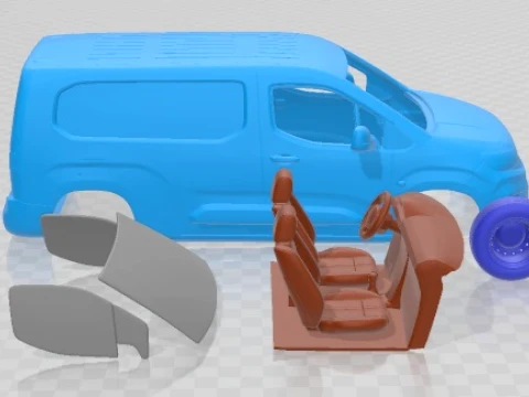 Peugeot e Partner LWB 2024 Printable Van 3D Print Model