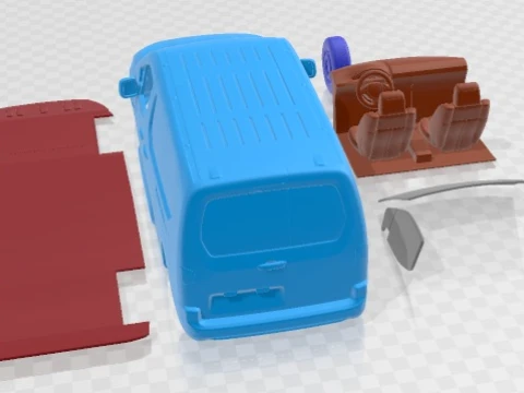 Peugeot e Partner LWB 2024 Printable Van 3D Print Model