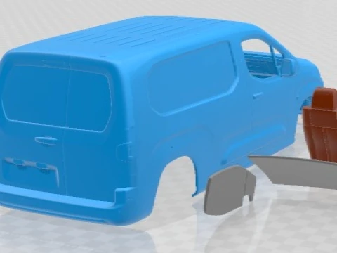 Peugeot e Partner LWB 2024 Printable Van 3D Print Model