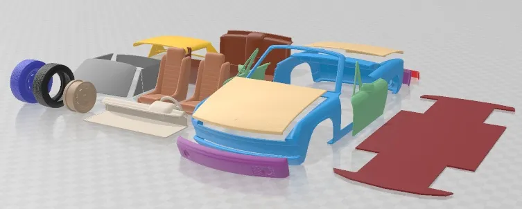 Porsche 914 1969 Printable Car 3D Print Model .c4d .max .obj .3ds .fbx .stl .blend