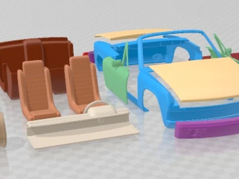 Porsche 914 1969 Printable Car 3D Print Model