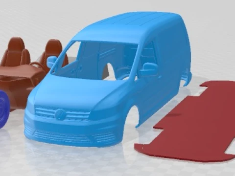 Volkswagen Caddy Maxi Van 2016 Printable 3D Print Model