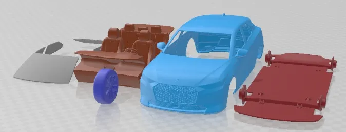 Citroen DS4 2022 Printable Car 3D Print Model .c4d .max .obj .3ds .fbx .stl .blend