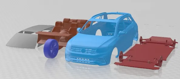 Volkswagen Tiguan R Line 2021 Printable Car 3D Print Model .c4d .max .obj .3ds .fbx .stl .blend 
