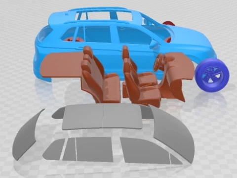 Volkswagen Tiguan R Line 2021 Printable Car 3D Print Model