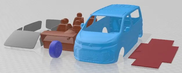 Toyota ProACE Verso Electric Compact 2024 Printable Car 3D Print Model .c4d .max .obj .3ds .fbx .stl .blend 