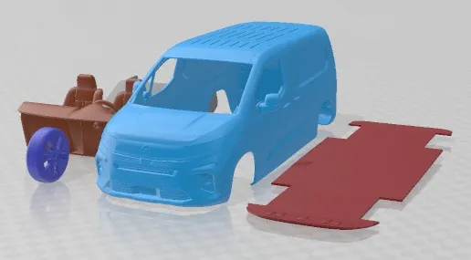 Opel Combo e Van LWB 2024 Printable 3D Print Model .c4d .max .obj .3ds .fbx .stl .blend