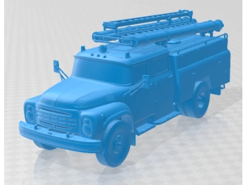 ZiL 130 AC-40 Fire Truck 1978 Printable Modello di stampa 3D