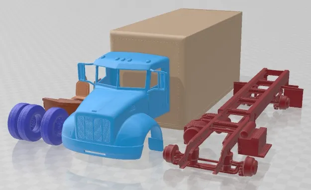 Peterbilt 337 Box 2015 Printable Truck 3D Print Model .c4d .max .obj .3ds .fbx .stl .blend