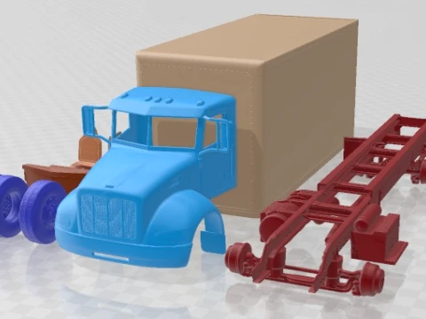 Peterbilt 337 Box 2015 Printable Truck Model do druku 3D