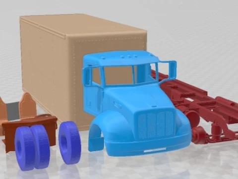 Peterbilt 337 Box 2015 Printable Truck 3D Print Model