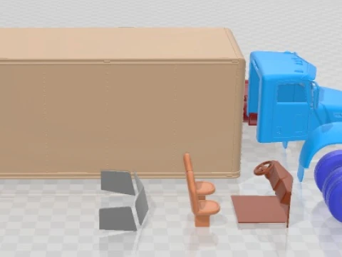 Peterbilt 337 Box 2015 Printable Truck 3D Print Model