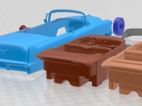 Cadillac 1956 Series 62 Convertible Printable Car 3D Print Model