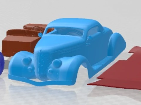1936 Coupe Custom Hot Rod Printable Car 3D 打印模型