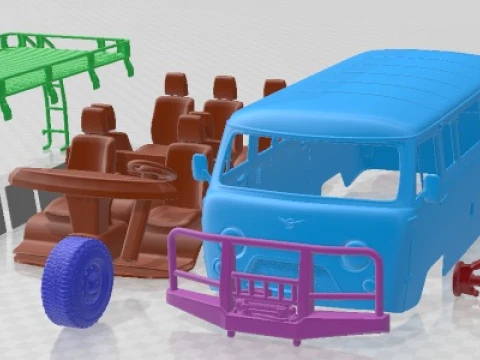 UAZ SGR Expedition Van Printable 3Dプリントモデル