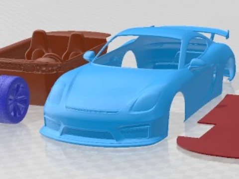 Porsche Cayman GT4 2016 Printable Car 3Dプリントモデル
