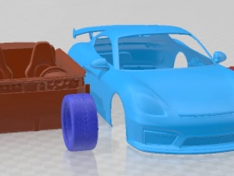 Porsche Cayman GT4 2016 Printable Car 3D Print Model