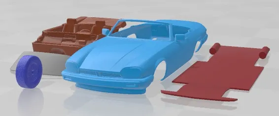 Jaguar XJS Convertible 1975 Printable Car 3D Print Model .c4d .max .obj .3ds .fbx .stl .blend 