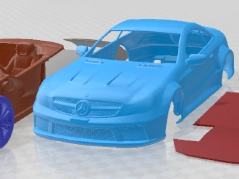 Mercedes Benz SL65 AMG Black 2010 Printable Car Modello di stampa 3D