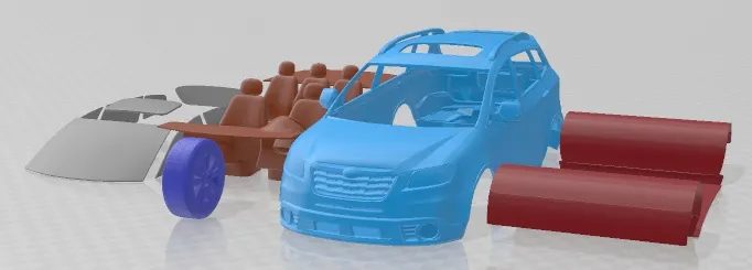 Subaru Tribeca 2010 Printable Car 3D Print Model .c4d .max .obj .3ds .fbx .stl .blend 