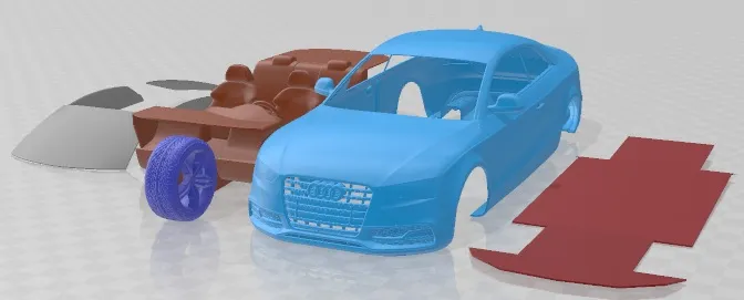 Audi S5 Coupe 2012 Printable Car 3D Print Model .c4d .max .obj .3ds .fbx .stl .blend 