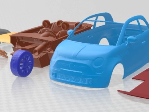 Fiat 500C 2013 Voiture imprimable Modèles 3D en vedette