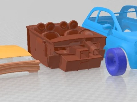 Fiat 500C 2013 Printable Car 3D Print Model