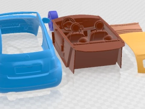 Fiat 500C 2013 Printable Car 3D Print Model