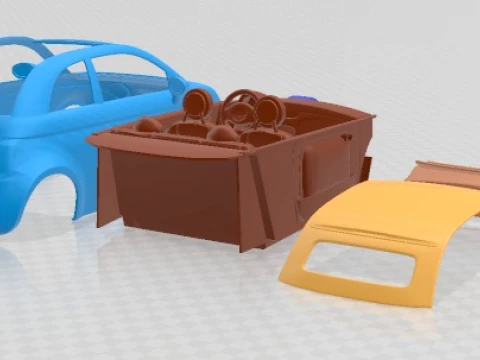 Fiat 500C 2013 Printable Car 3D Print Model