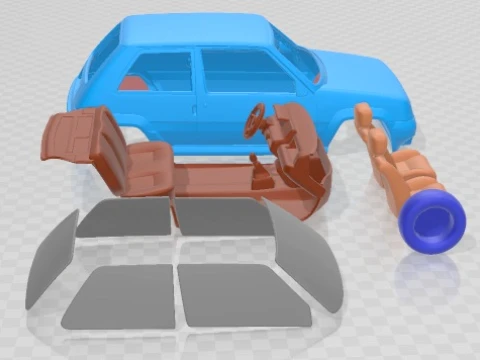 Renault Super 5 Printable Car 3D Print Model