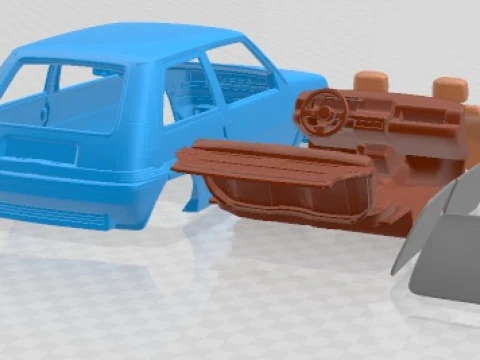 Renault Super 5 Printable Car 3D Print Model