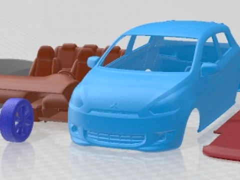 Mitsubishi Mirage 2014 Printable Car Modèles 3D en vedette