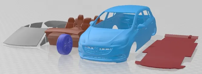 Opel Corsa 5 Door 2015 Printable Car 3D Print Model .c4d .max .obj .3ds .fbx .stl .blend 