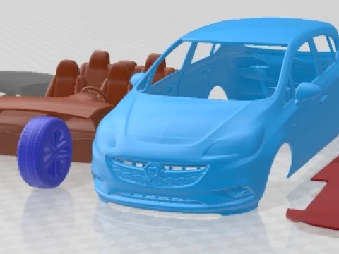 Opel Corsa 5 Door 2015 Printable Car Modèles 3D en vedette