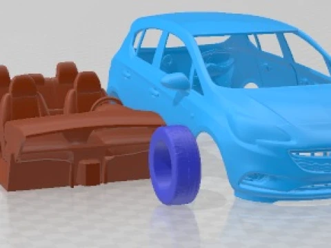 Opel Corsa 5 Door 2015 Printable Car 3D Print Model