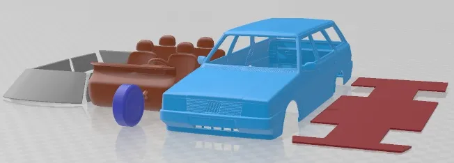 Fiat Regata Weekend 1984 Printable Car 3D Print Model .c4d .max .obj .3ds .fbx .stl .blend 