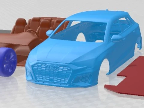 Audi S3 2021 Printable Car 3D Print Model