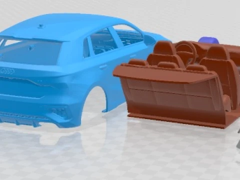 Audi S3 2021 Printable Car 3D Print Model