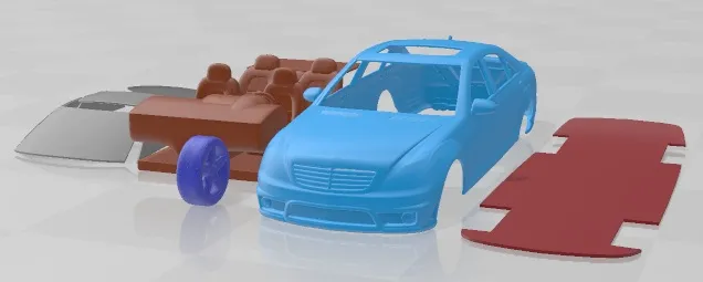 Mercedes S65 AMG 2006 Printable Car 3D Print Model .c4d .max .obj .3ds .fbx .stl .blend 