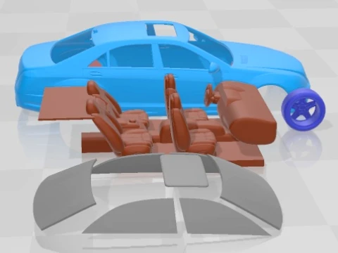 Mercedes S65 AMG 2006 Printable Car 3D Print Model