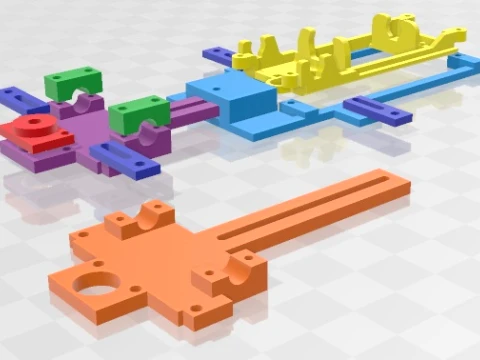 Universal Slot Car Adjustable Chassis Printable 3D Druckmodell