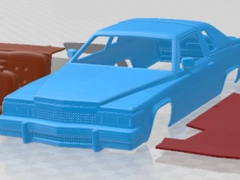 Cadillac DeVille Coupe 1977 Printable Car 3Dプリントモデル
