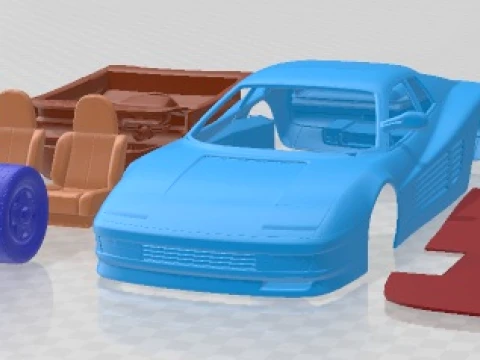 Ferrari Testarossa 1984 Printable Car 3D Print Model