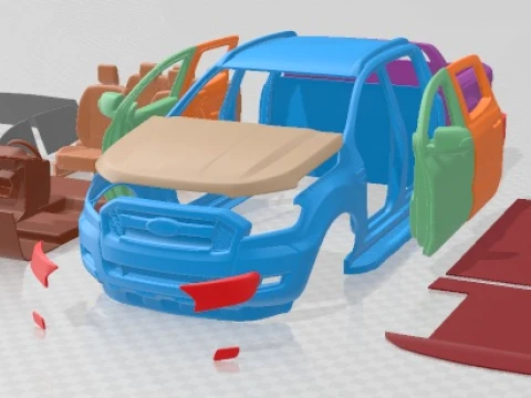 Ranger Double Cab Wildtrak 2016 Printable Car 3D Print Model