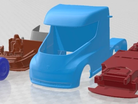 Tesla Semi DayCab Tractor Truck 2018 Printable 3D Print Model