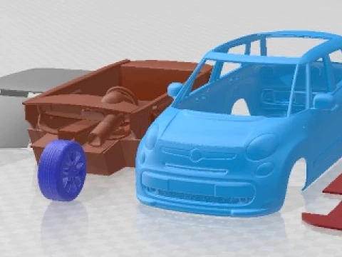 Fiat 500L 2013 Printable Car Modello di stampa 3D