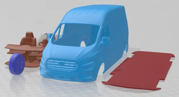 Transit Custom L2H2 2020 Printable Van 3D Print Model .c4d .max .obj .3ds .fbx .stl .blend
