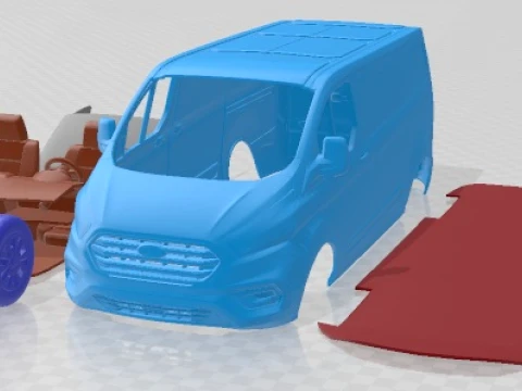 Transit Custom L1H1 2020 Printable Van 3D Print Model