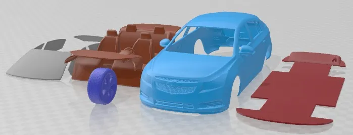 Chevrolet Cruze Hatchback 2012 Printable Car 3D Print Model .c4d .max .obj .3ds .fbx .stl .blend 