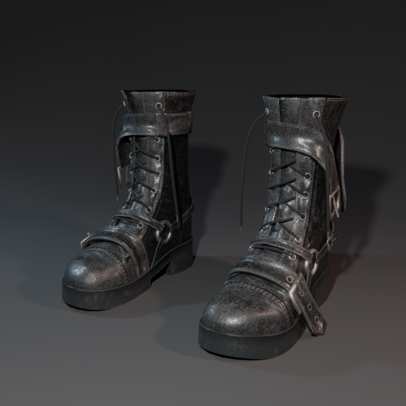 Strappy Leather Boots Modello 3D .c4d .max .obj .3ds .fbx .stl .blend 